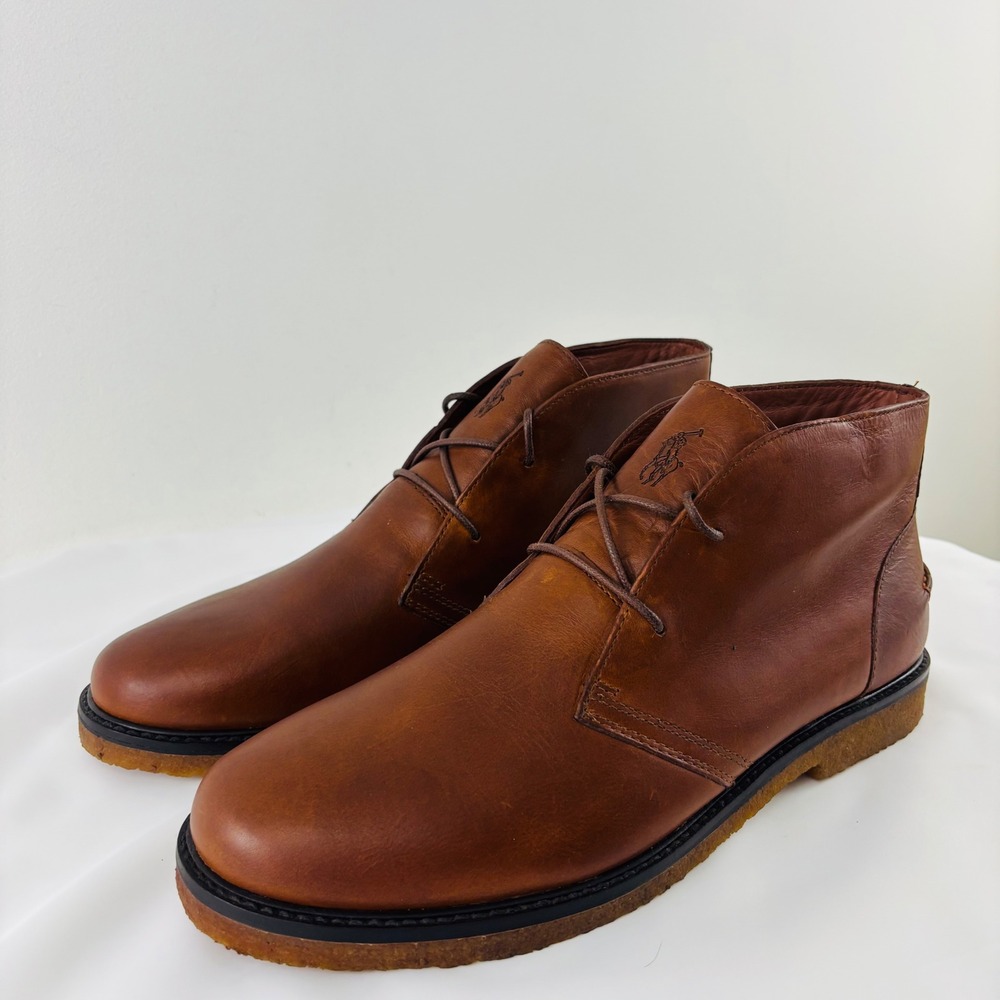 NWOT Polo Ralph Lauren Marlow Leather Chukka Boots Brown Men 11.5D MARLOW-BO-CSL